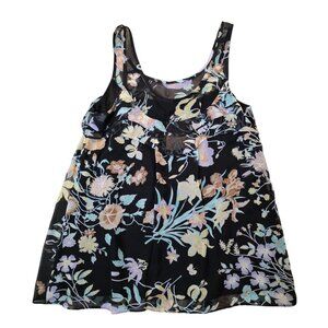 Zimmermann Silk Floral Top Black Sleeveless Semi Sheer Shirt Blouse 0 US 4